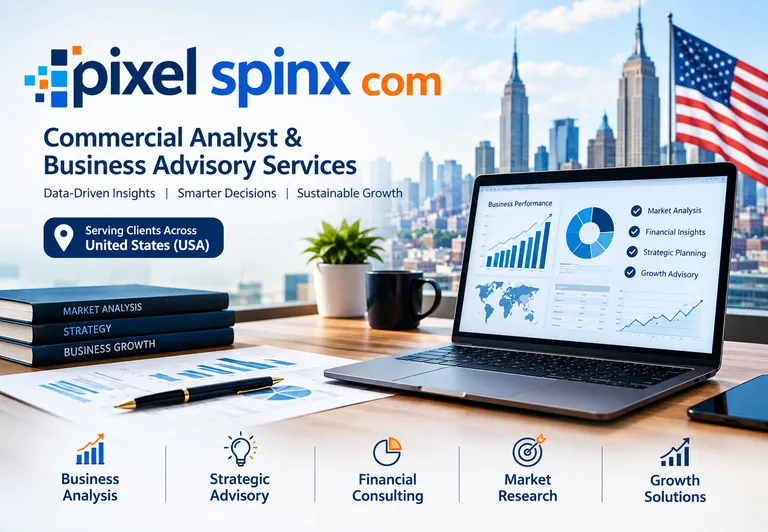 PixelspinX Com analyst reviewing sales and market data for a US business
